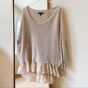 American Eagle high-low oversized tan sweater